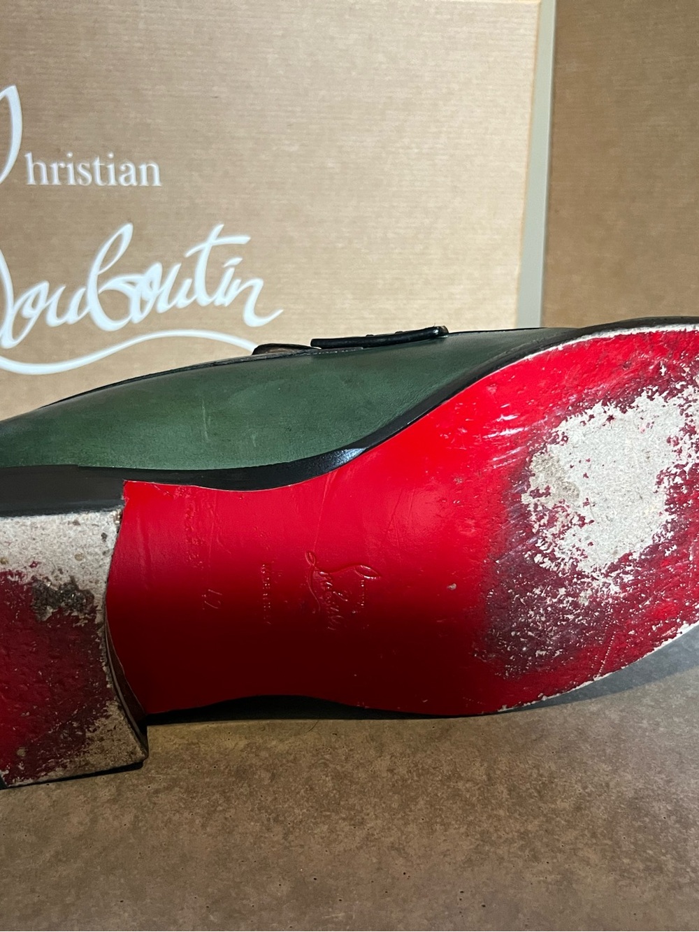 Christian Louboutin Green Leather Men’s Buckle Loafers - Picture 11 of 11